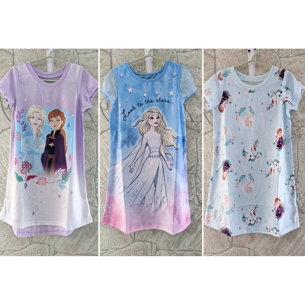 Disney Frozen Girls' Nightgowns (3-Pack)